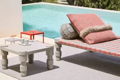Garden Layers Big Cushion - Diagonal Almond/Red
