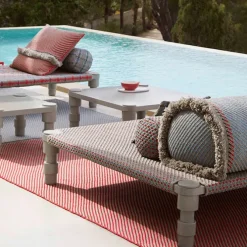 Garden Layers Double Indian Bed - Gofre Blue