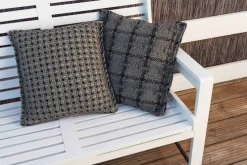 Garden Layers Small Cushion - Checks Green