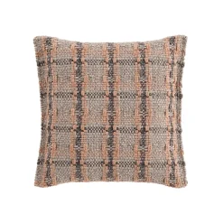 Garden Layers Small Cushion - Checks Terracotta