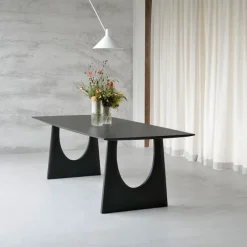 Geometric Dining Table Black Oak