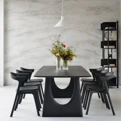 Geometric Dining Table Black Oak