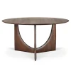 Geometric Dining Table Brown Varnished Teak