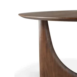 Geometric Dining Table Brown Varnished Teak