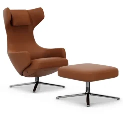 Grand Repos lenestol & Repos Ottoman fotskammel Polished