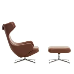 Grand Repos lenestol & Repos Ottoman fotskammel Polished