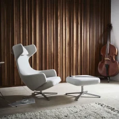 Grand Repos lenestol & Repos Ottoman fotskammel Polished