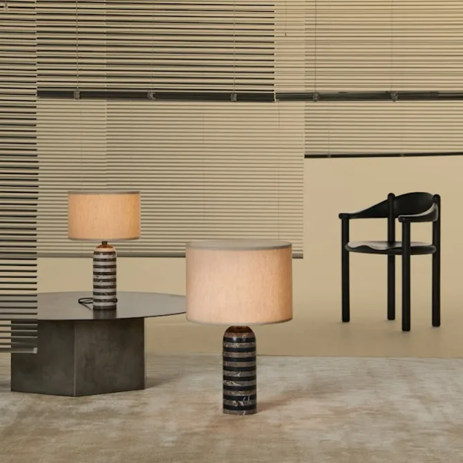 Gravity bordlampe liten grå marmor