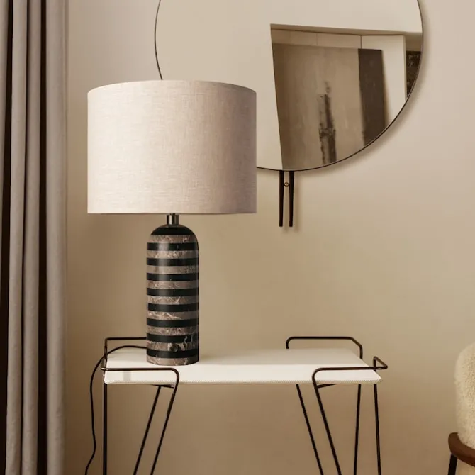 Gravity bordlampe liten grå marmor