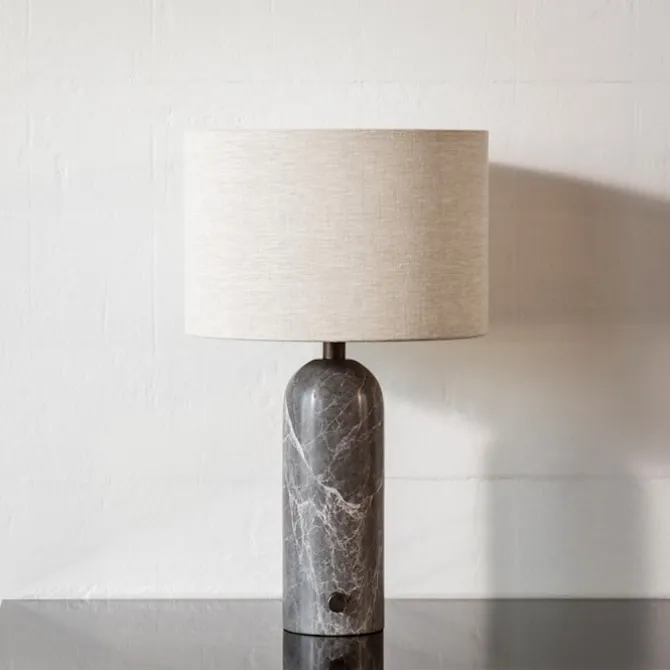 Gravity bordlampe liten svart marmor