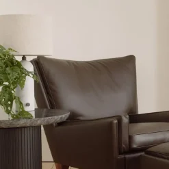 Gravity bordlampe stor hvit marmor