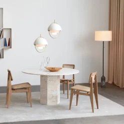 Gravity gulvlampe hvit marmor