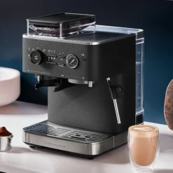 Halvautomatisk espressomaskin med kvern støpejern sort 5KES6551EBK