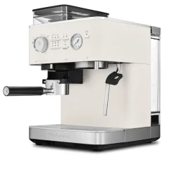 Halvautomatisk espressomaskin med kvern porselen hvit 5KES6551EPL