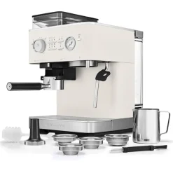 Halvautomatisk espressomaskin med kvern porselen hvit 5KES6551EPL