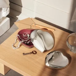 Heart Box, Mirror Hibiscus Red Large