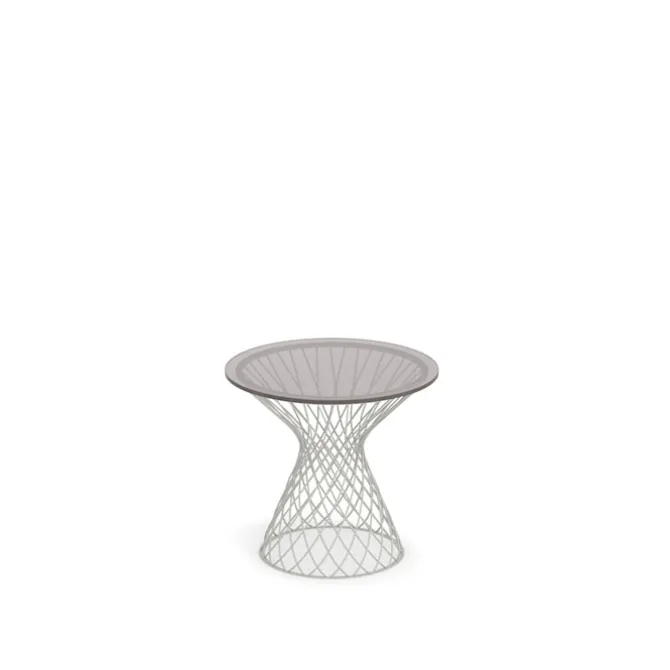 Heaven Pouf/Coffee Table - Matt White Smokey Glass