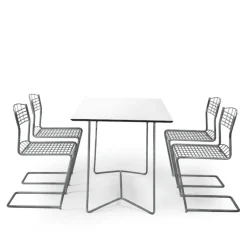 High Tech spisegruppebord 110x70cm & 4 stoler