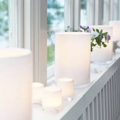 Hurricane White Candle Holder