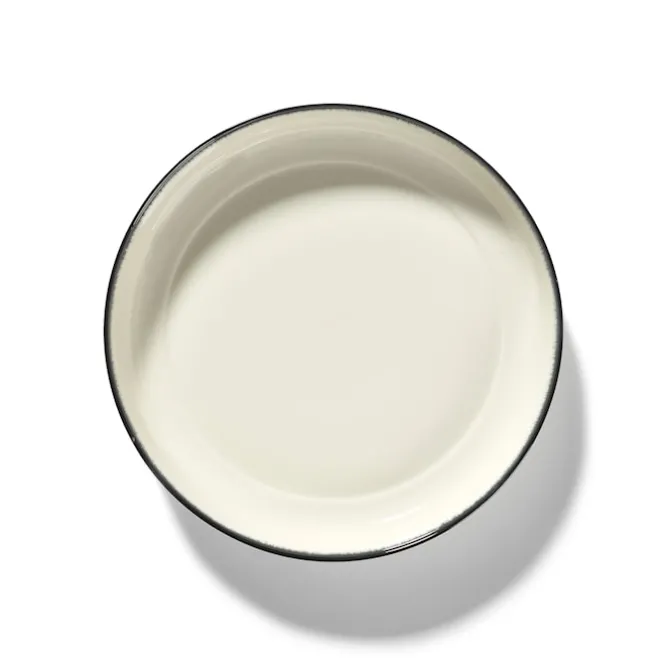 Høy plate Dé hvit/svart XL VAR D