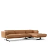 Inland AV42 høyre sjeselong polert aluminium ben noble black leather