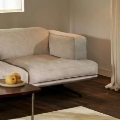 Inland AV22 2-seters sofa polert aluminium ben