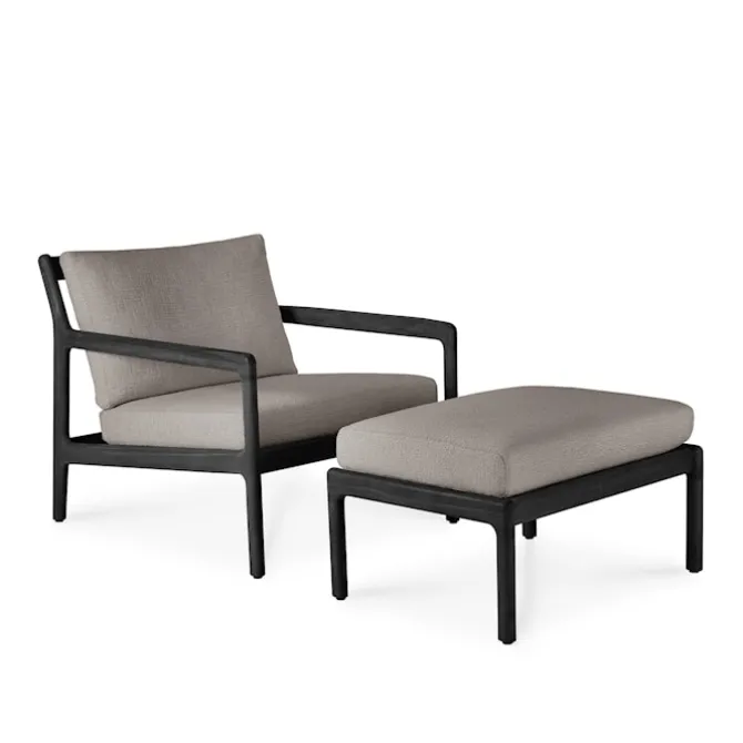 Jack Outdoor Footstool Black Teak