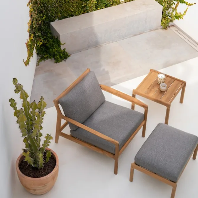 Jack Outdoor Footstool Teak
