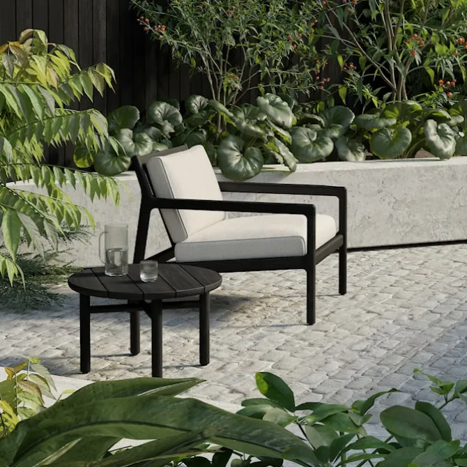 Jack Outdoor Lounge Chair Black Teak