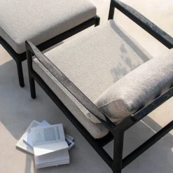 Jack Outdoor Lounge Chair Black Teak