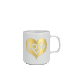 Kaffekopp Love Heart Gold