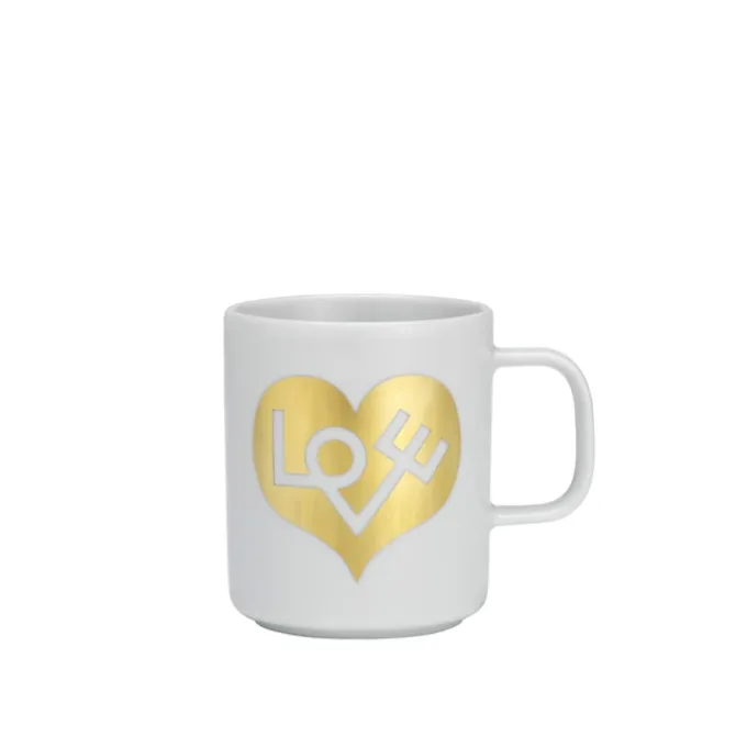 Kaffekopp Love Heart Gold