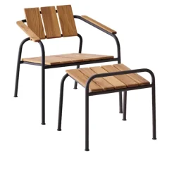 Kallio outdoor lounge chair & footrest