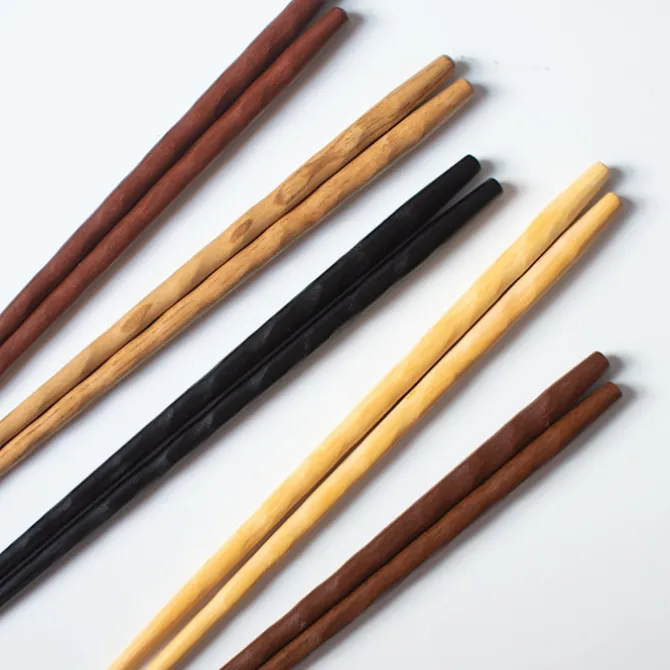 Kawai Carved Wood Chopsticks - Set of 5