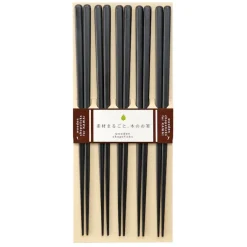 Kawai Plain Wood Chopsticks Black - Set of 5