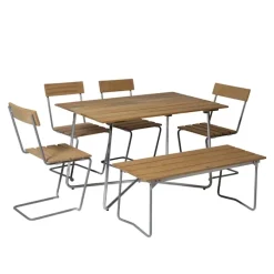 Klassisk serie spisegruppe B25A bord, benk 8 & 4 stoler 1