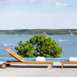 Koster Sun Lounger Teak, Cusion - Greyish Brown Southend