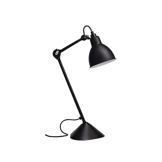 Lampe Gras No205 - Rund - Sort sokkel, Sort