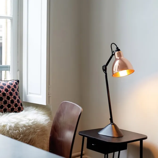 Lampe Gras No205 - Rund - Sort sokkel, Sort