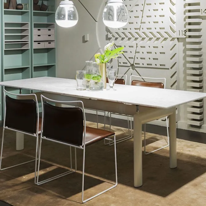 LC6 table tube d'avion Marquina Marble 225 X 85 cm