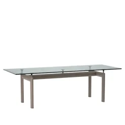 LC6 table tube d'avion Textured Glass 225 X 85 cm