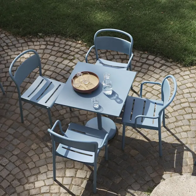 Linear Steel Café Table 70 x 70 h