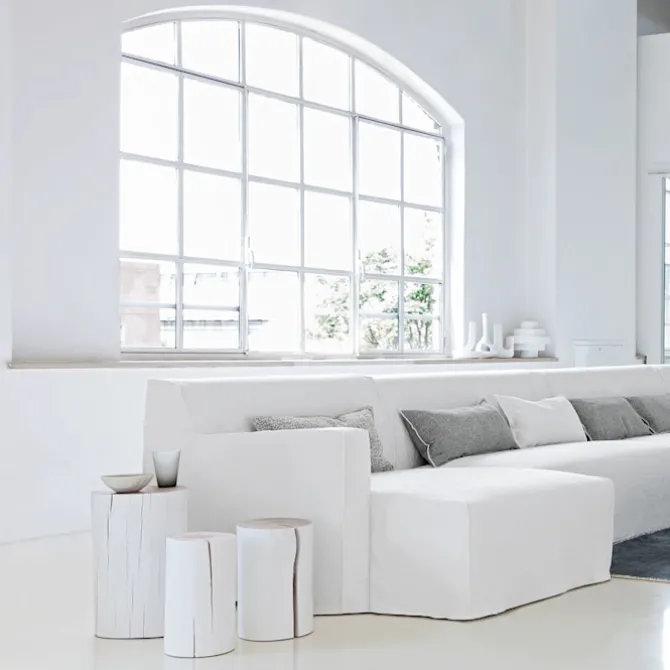 Log Side Table - Bianco