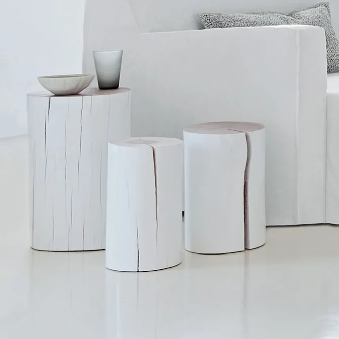 Log Side Table - Bianco