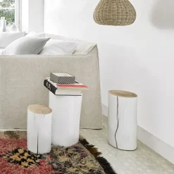 Log Side Table - Bianco