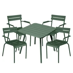 Luxembourg spisegruppe firbent bord & 4 karmstoler
