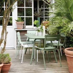 Luxembourg spisegruppe firbent bord & 4 karmstoler