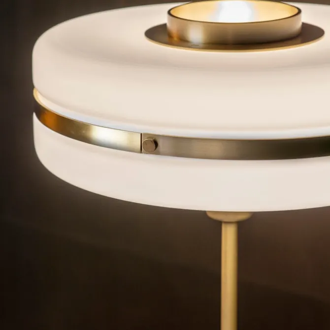 Masina Floor Lamp, Brass/Opal