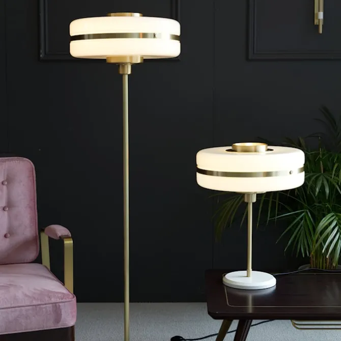 Masina Table Lamp, Brass/Opal