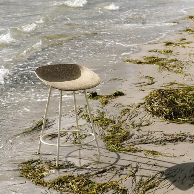 Mat Barstool 65 cm Cream Steel